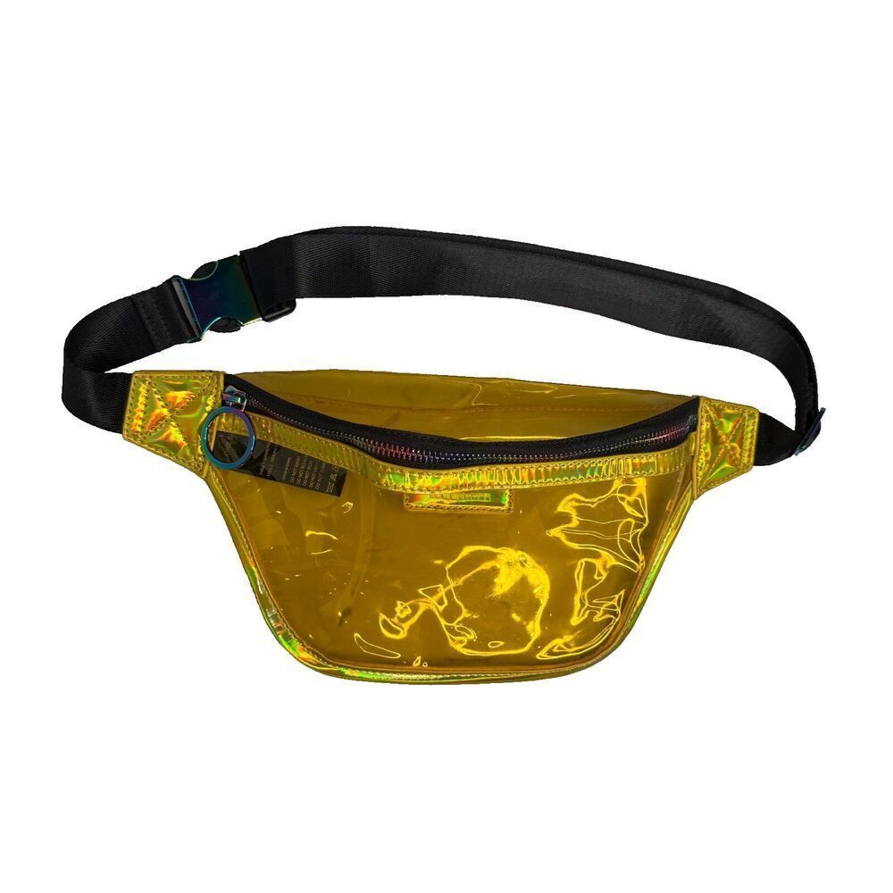 Like Dreams Yellow Clear Fanny Pack Waist Crossbody Bag 11"x6"x3" GUC Adjustable